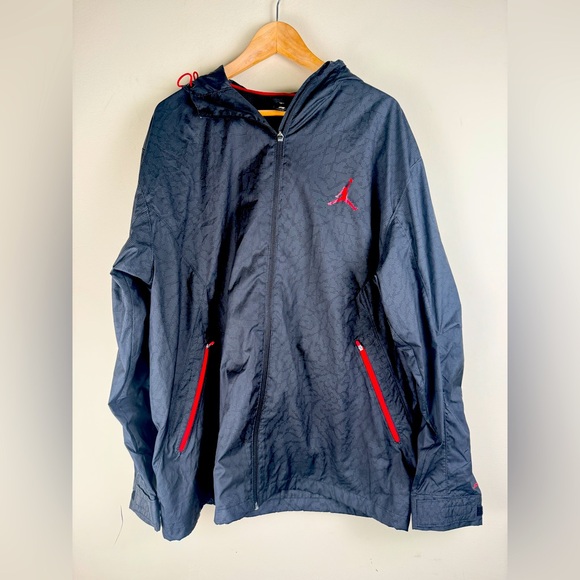 Y2K Jordan Zip Up Windbreaker Jacket Vintage Nike Jumpman Size XL - Picture 1 of 10